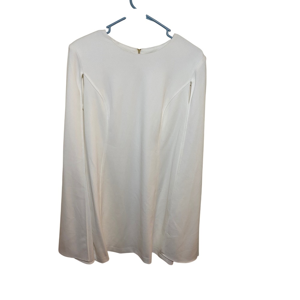 Calvin Klein Women White Cape Sleeve Mini Dress‎ CD4C1F8E Size 8 NWT